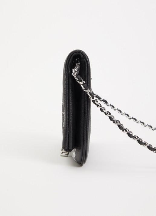 Zadig&Voltaire Rock Arty Tag clutch van leer met afneembare schouderriem - detail 2 zwart