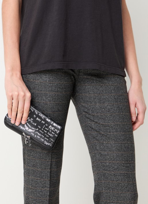 Zadig&Voltaire Rock clutch met afneembare schouderriem - voorkant 3 zwart