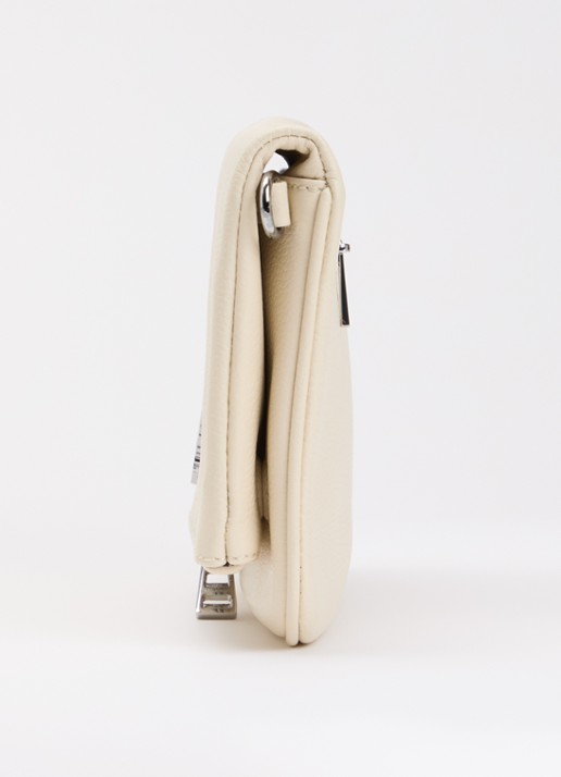 Zadig&Voltaire Rock clutch van leer met afneembare schouderriem - detail 3 gebroken wit