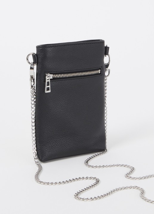Zadig&Voltaire Rock crossbody telefoonhoes van leer - achterkant zwart