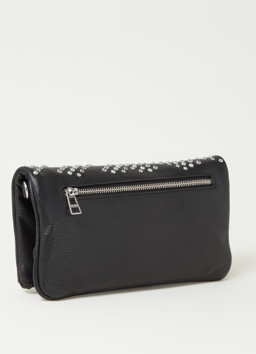 Zadig&Voltaire Rock crossbodytas van leer met studs - achterkant zwart