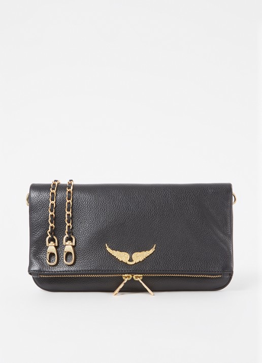 Zadig&Voltaire Rock Grained clutch van leer