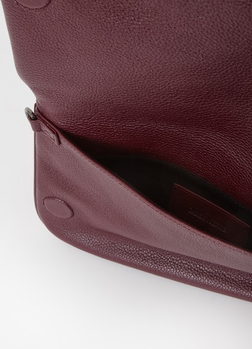 Zadig&Voltaire Rock Grained clutch van leer - detail 3 aubergine