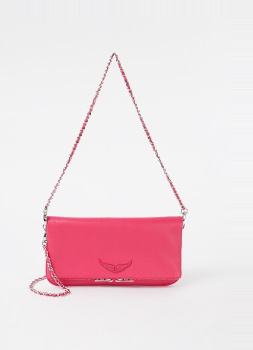Zadig&Voltaire Rock Grained clutch van leer