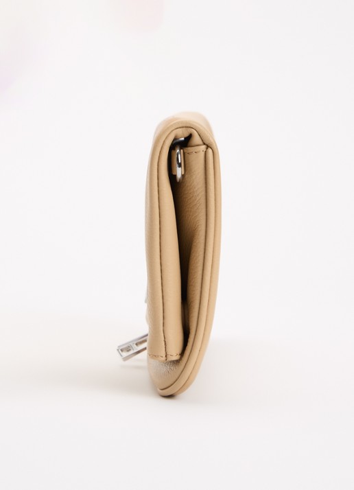Zadig&Voltaire Rock Grained clutch van leer - detail 2 beige