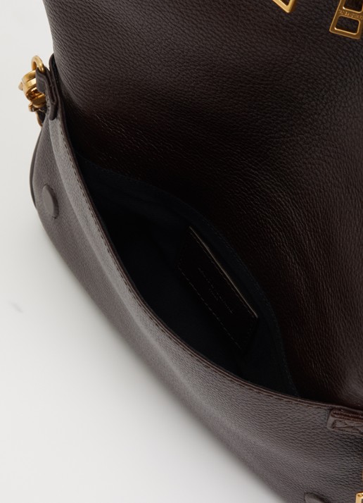 Zadig&Voltaire Rock Grained clutch van leer - detail 2 bruin