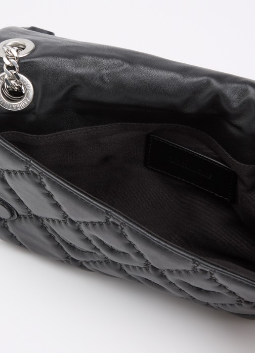 Zadig&Voltaire Rock II clutch van lamsleer met quilt patroon  - detail zwart