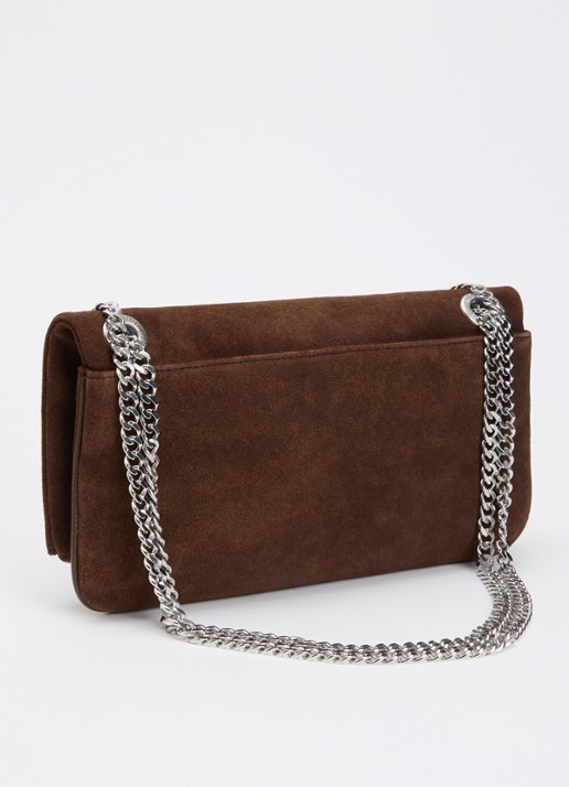 Zadig&Voltaire Rock II crossbodytas van suède - achterkant bruin