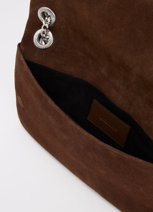 Zadig&Voltaire Rock II crossbodytas van suède - detail 2 bruin