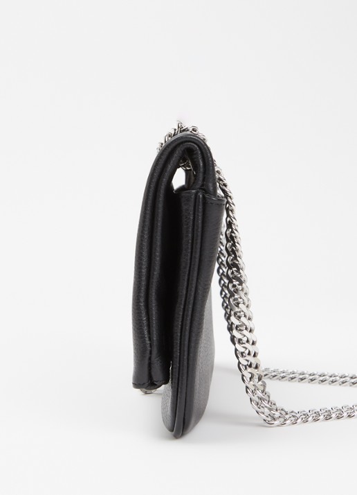 Zadig&Voltaire Rock II Grained clutch van leer met verstelbare schouderriem - detail 4 zwart