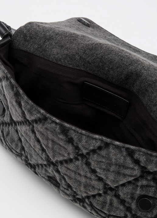 Zadig&Voltaire Rock II schoudertas met quilt patroon en afneembare schouderriem - detail donkergrijs