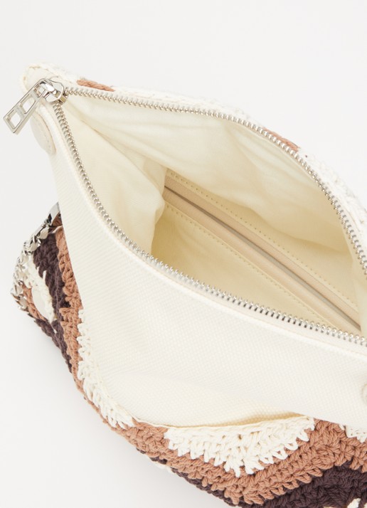 Zadig&Voltaire Rock macramé clutch met afneembare schouderriem  - detail 2 bruin
