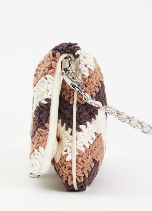 Zadig&Voltaire Rock macramé clutch met afneembare schouderriem  - detail 3 bruin