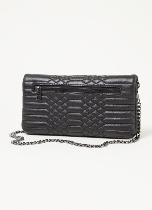 Zadig&Voltaire Rock Matelasse schoudertas van quilted lamsleer  - achterkant 4 zwart