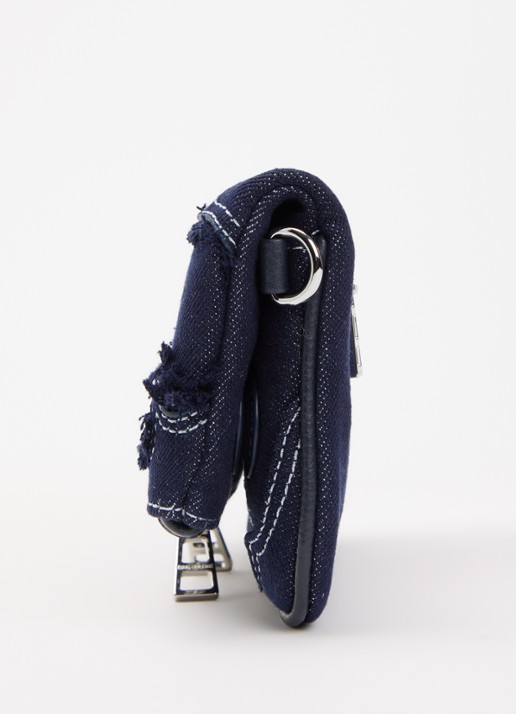 Zadig&Voltaire Rock Mini clutch van denim - detail 3 donkerblauw
