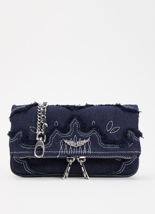 Zadig&Voltaire Rock Mini clutch van denim