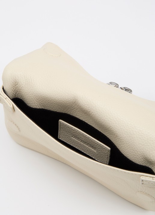 Zadig&Voltaire Rock Mini clutch van leer met afneembare schouderriem - detail 4 creme