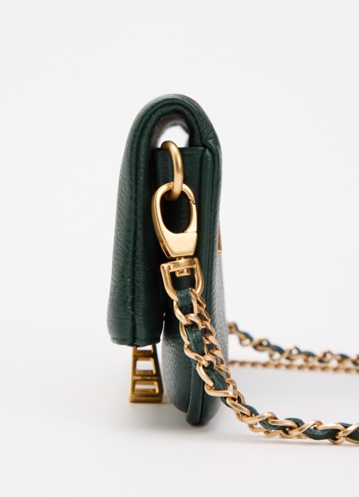 Zadig&Voltaire Rock Mini clutch van leer met afneembare schouderriem - detail 3 groen