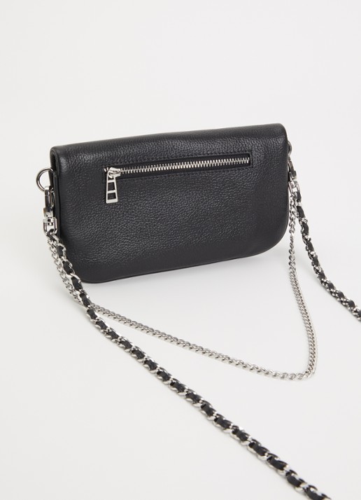 Zadig&Voltaire Rock Mini clutch van leer - achterkant 5 zwart