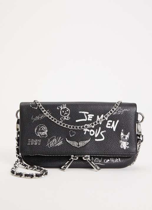 Zadig&Voltaire Rock Mini clutch van leer