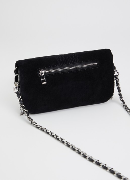 Zadig&Voltaire Rock Mini clutch van suède - achterkant 5 zwart
