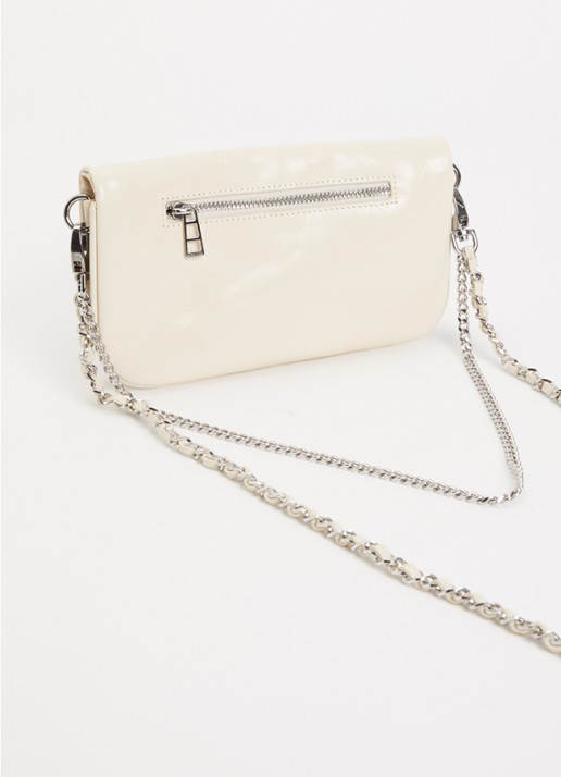 Zadig&Voltaire Rock Mini Tattoo clutch van leer - achterkant 5 ivoor