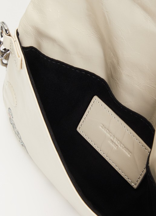 Zadig&Voltaire Rock Mini Tattoo clutch van leer - detail 2 ivoor