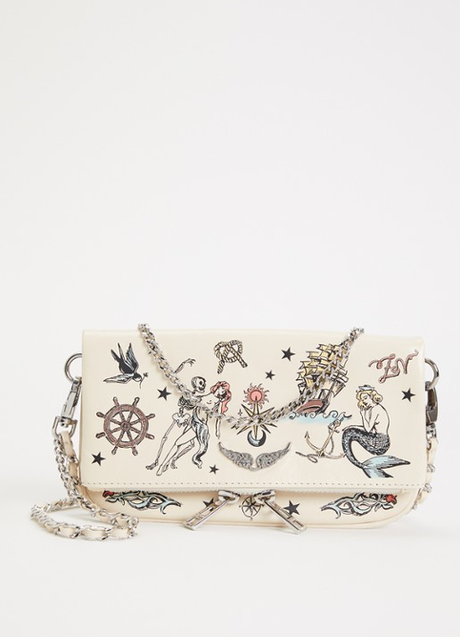 Zadig&Voltaire Rock Mini Tattoo clutch van leer