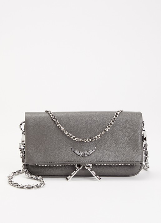 Zadig&Voltaire Rock Nano clutch van leer met afneembare schouderriem