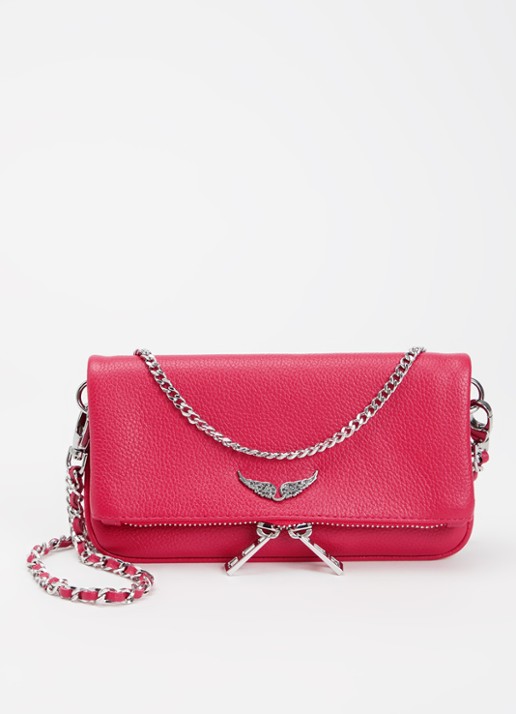 Zadig&Voltaire Rock Nano clutch van leer met afneembare schouderriem