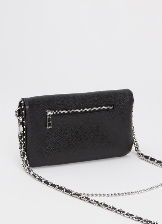 Zadig&Voltaire Rock Nano Grained clutch van leer met studs - achterkant 2 zwart