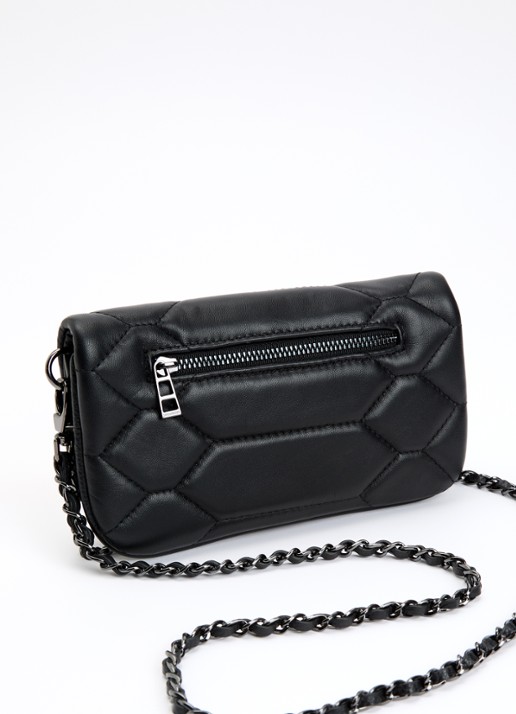 Zadig&Voltaire Rock Nano XL schoudertas van leer - achterkant 2 zwart
