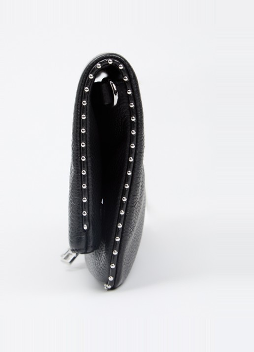 Zadig&Voltaire Rock schoudertas van leer met studs - detail 3 zwart