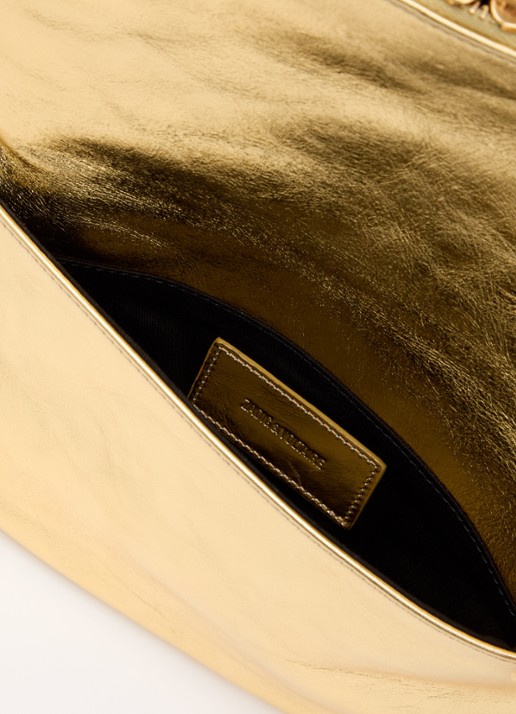 Zadig&Voltaire Rock Vintage Metal clutch van leer met afneembare schouderriem  - detail 3 goud