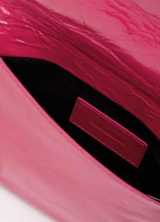 Zadig&Voltaire Rock Vintage Patent clutch van leer met afneembare schouderriem - detail 2 roze