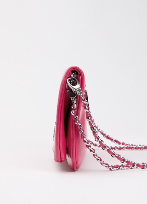 Zadig&Voltaire Rock Vintage Patent clutch van leer met afneembare schouderriem - detail 3 roze