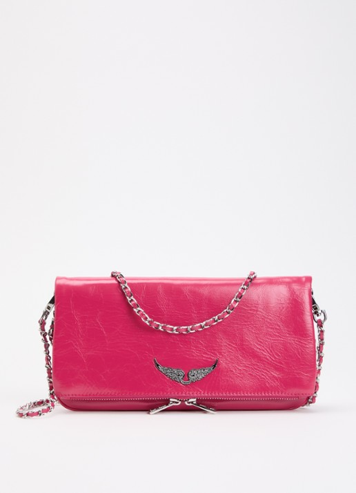 Zadig&Voltaire Rock Vintage Patent clutch van leer met afneembare schouderriem