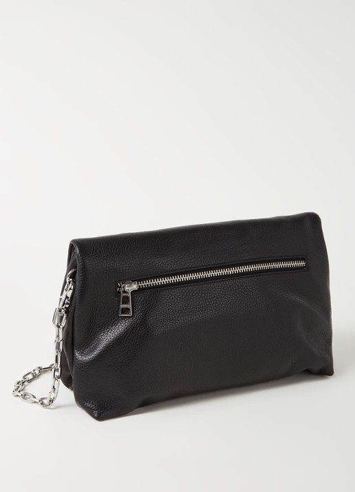 Zadig&Voltaire Rocky clutch van leer - detail zwart