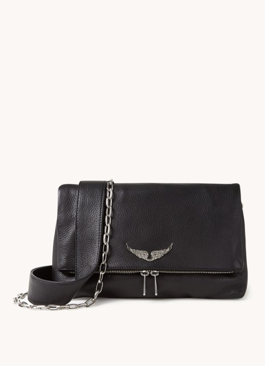 Zadig&Voltaire Rocky clutch van leer - voorkant 3 zwart