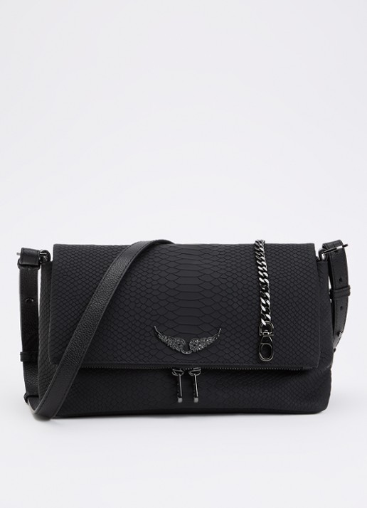 Zadig&Voltaire Rocky crossbodytas van leer met afneembare schouderriem