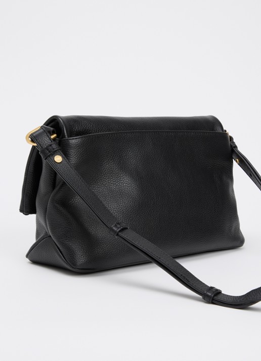 Zadig&Voltaire Rocky II schoudertas van leer met logo - achterkant 4 zwart