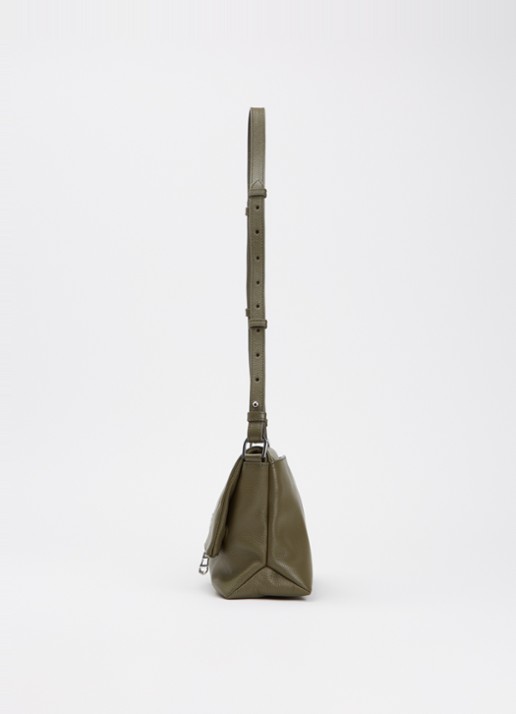 Zadig&Voltaire Rocky II schoudertas van leer met logo - detail 5 bronsgroen
