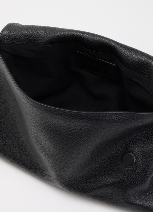 Zadig&Voltaire Rocky II schoudertas van leer met verstelbare schouderriem - detail zwart