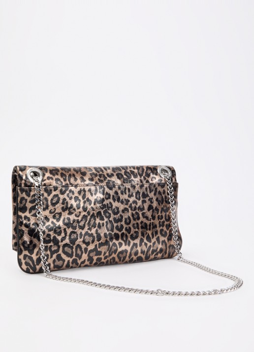 Zadig&Voltaire Rocky II schouderts met panterprint - achterkant 5 bruin