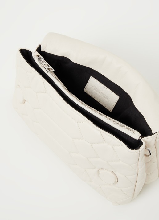 Zadig&Voltaire Rocky XL schoudertas van lamsleer - detail 3 gebroken wit