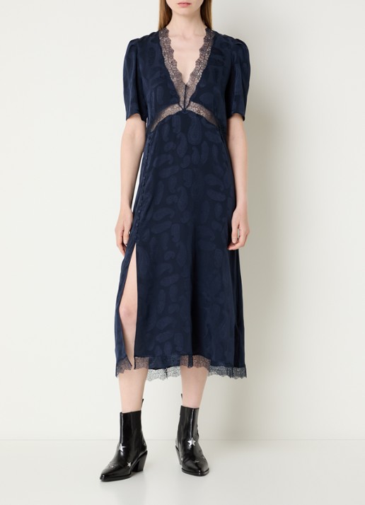 Zadig&Voltaire Rodexa mini jurk van zijde met print en details van kant