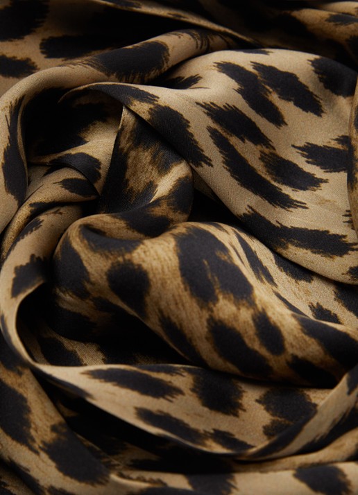 Zadig&Voltaire Rosie Leo sjaal van zijde met panterprint 15 x 230 cm  - detail 2 bruin