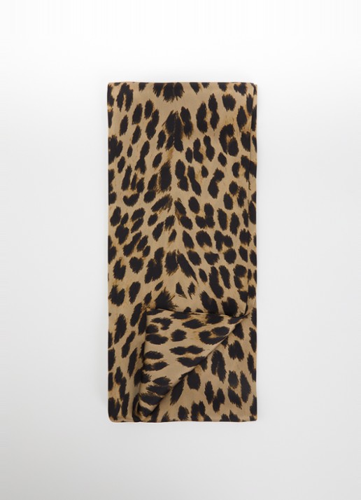 Zadig&Voltaire Rosie Leo sjaal van zijde met panterprint 15 x 230 cm