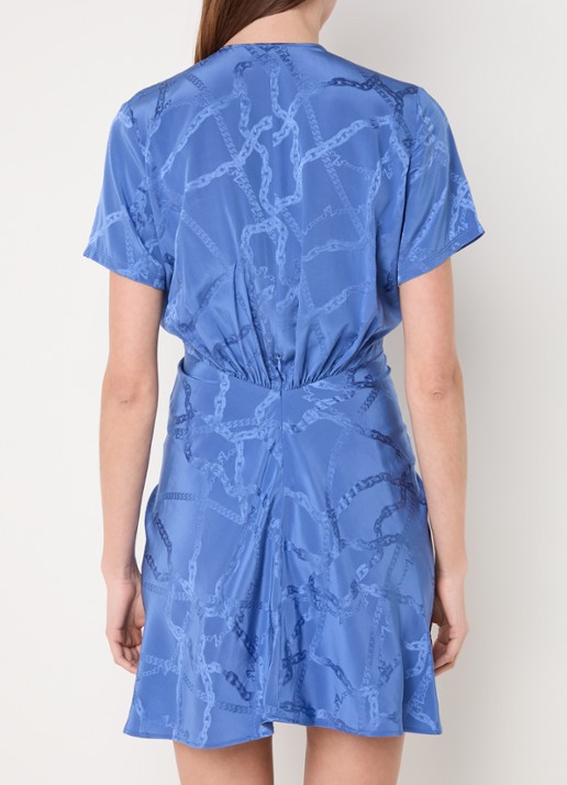 Zadig&Voltaire Rozom mini tuniekjurk van zijde met print  - achterkant 3 middenblauw
