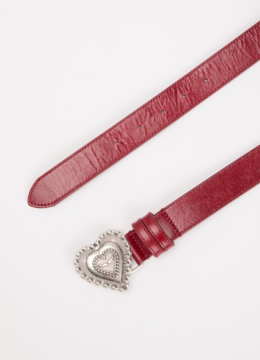 Zadig&Voltaire Santa Fe Crush riem van kalfsleer - detail 2 rood